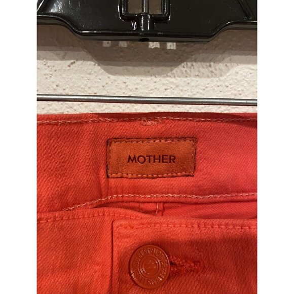 Mother Jeans Womens 27 Red The Stunner Ankle Fray Play Date Cropped Raw Hem - Picture 3 of 7